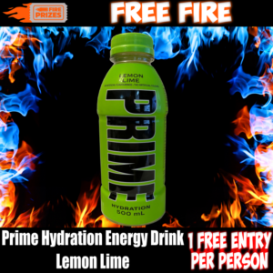 FREE FIRE - Prime Hydration Energy Drink Lemon Lime 500ml (Free Credit with every Ticket!)