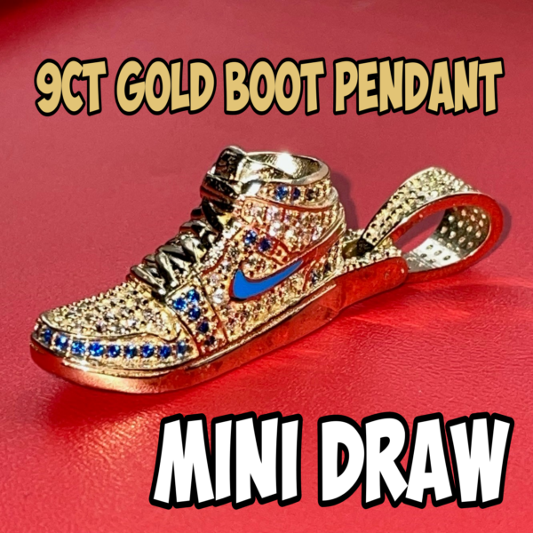 9ct Gold Boot Pendant - MINI DRAW #7