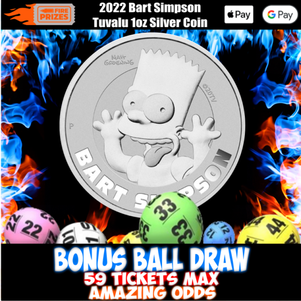 2022 Bart Simpson Tuvalu 1oz Silver Coin (Bonus Ball Draw – Saturday 22nd April 2023)