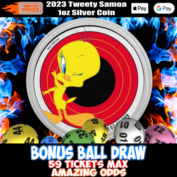 2023 Tweety Samoa 1oz Silver Coin (Bonus Ball Draw – Sat 8th July 2023)