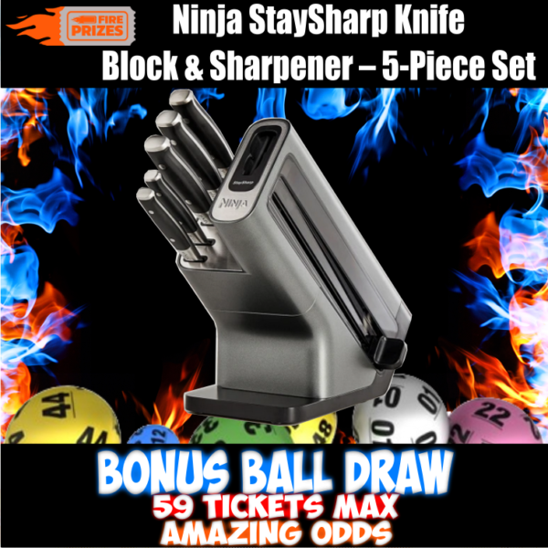 Ninja 5-Piece StaySharp Knife Block (Bonus Ball Draw – Sat 22nd July 2023)