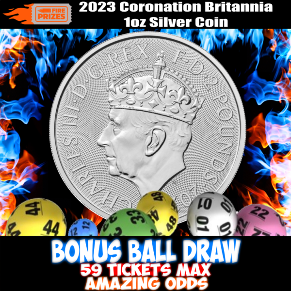 2023 Coronation Britannia 1oz Silver Coin (Bonus Ball Draw – Sat 26th August 2023)