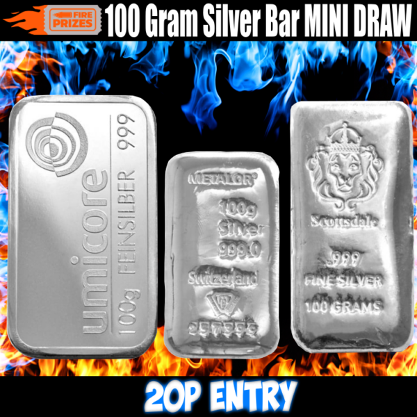 100 Gram Silver Bar #5 – MINI DRAW #1