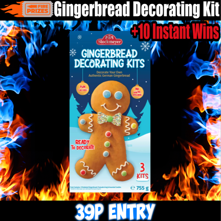 Gingerbread Decorating Kit 755g 10 Instant Wins FIRE PRIZES   GINGERBREAD 