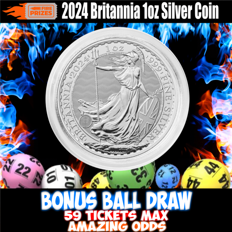 2024 Britannia 1oz Silver Coin Bonus Ball Draw Sat 23rd December   2024 Britannia One Ounce Silver Coin 