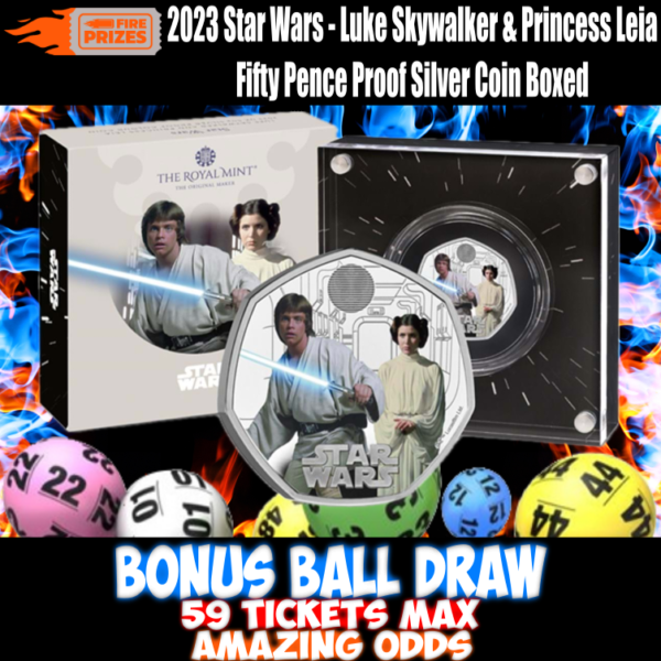 2023 Star Wars - Fifty Pence Proof Silver Coin #3 (Bonus Ball Draw – Saturday 30th December 2023)