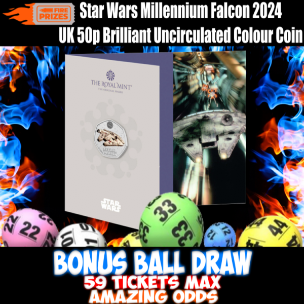 2024 Star Wars – Fifty Pence Brilliant Uncirculated Colour Coin (Bonus Ball Draw – Saturday 4th May 2024)