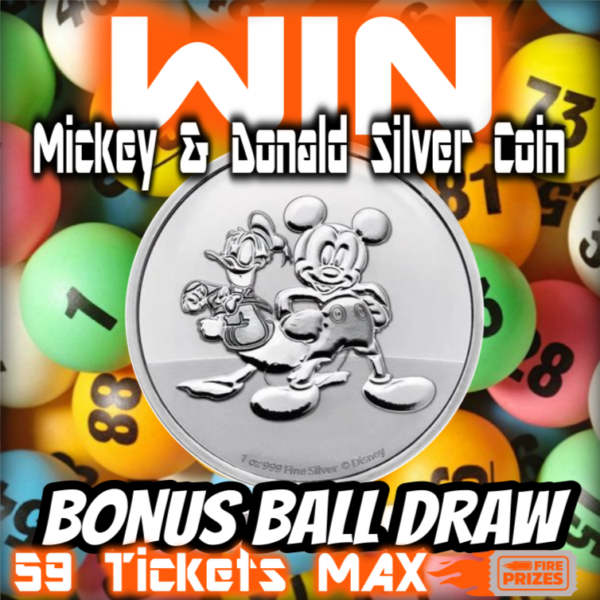 Mickey & Donald 1oz Silver Coin (Bonus Ball Draw – Saturday 2nd November 2024)