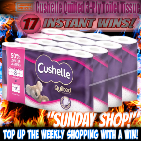 4 x 8 Packs of Cushelle Quilted Toilet Tissue +17 Instant Wins (DRAW #3)